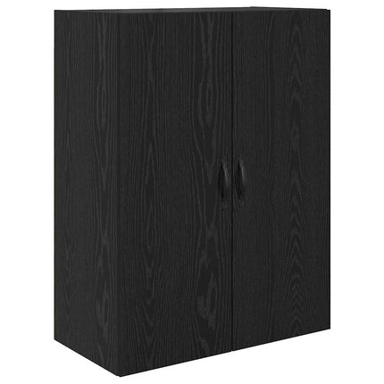 Skåp 2 pcs Svart Ek Konstruerat trä och glas