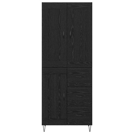Skåp med låda Svart Ek 69,5 x 34 x 180 cm Konstruerat trä