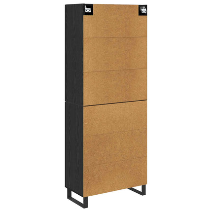 Skåp 2 pcs Svart Ek 69,5 x 34 x 180 cm Konstruerat trä och glas