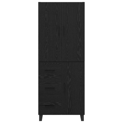 Skåp 2 pcs Svart Ek 69,5 x 34 x 180 cm Konstruerat trä och glas