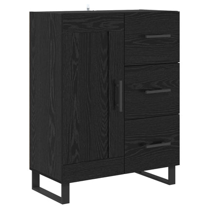 Skåp 2 pcs Svart Ek 69,5 x 34 x 180 cm Konstruerat trä och glas