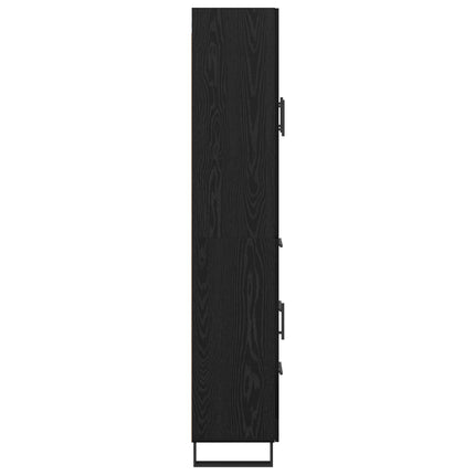 Skåp 2 pcs Svart Ek 69,5 x 34 x 180 cm Konstruerat trä och glas