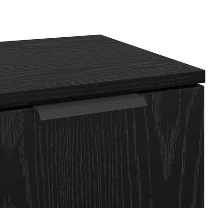 Sideboard med låda 3 pcs Svart ek Konstruerat trä