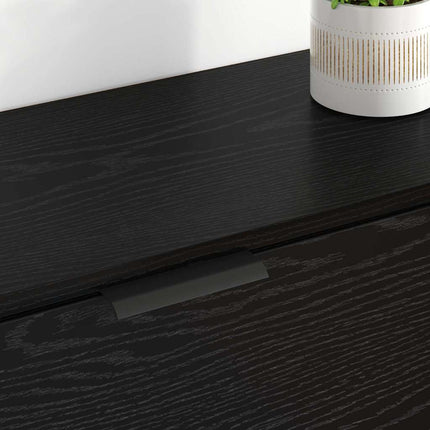 Sideboard med låda 3 pcs Svart ek Konstruerat trä