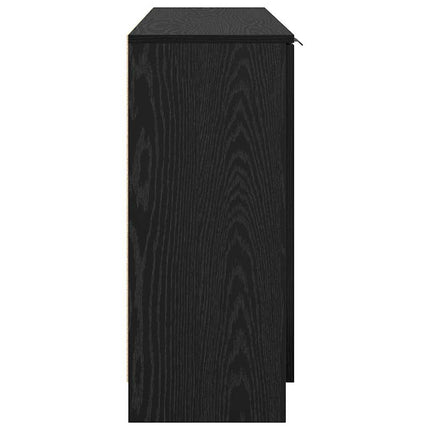 Sideboard med låda 3 pcs Svart ek Konstruerat trä