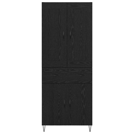 Skåp med låda Svart Ek 69,5 x 34 x 180 cm Konstruerat trä
