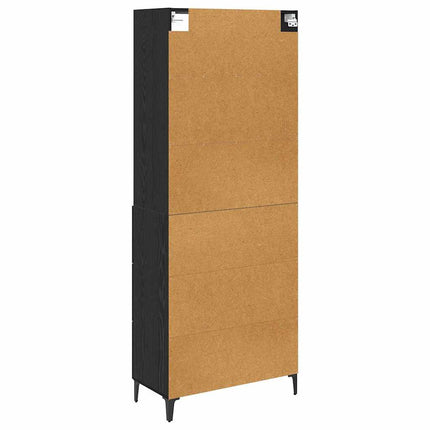 Skåp med låda Svart Ek 69,5 x 34 x 180 cm Konstruerat trä