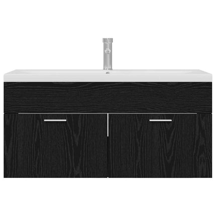 Badrumsskåp Svart Ek 100 x 38,5 x 46 cm Konstruerat trä