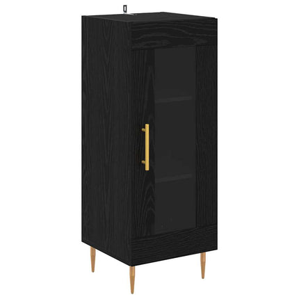 Skåp 2 pcs Svart Ek Glas
