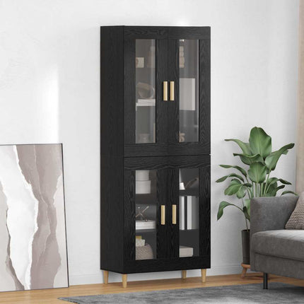 Skåp Svart Ek 69,5 x 34 x 180 cm Konstruerat trä