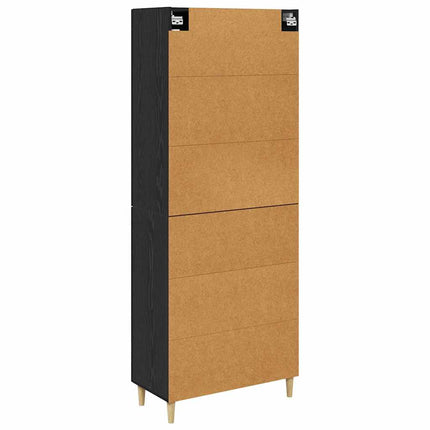 Skåp Svart Ek 69,5 x 34 x 180 cm Konstruerat trä