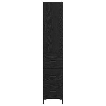 Skåp med låda Svart Ek 34,5 x 34 x 180 cm Konstruerat trä