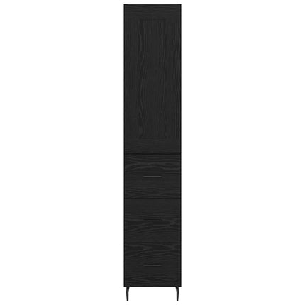 Skåp med låda Svart Ek 34,5 x 34 x 180 cm Konstruerat trä