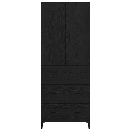 Skåp Väggmonterad Svart Ek 69,5 x 34 x 180 cm Konstruerat trä