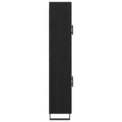 Skåp 2 pcs Svart Ek 69,5 x 34 x 180 cm Konstruerat trä och glas