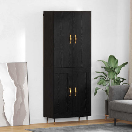 Skåp Väggmonterad Svart Ek 69,5 x 34 x 180 cm Konstruerat trä