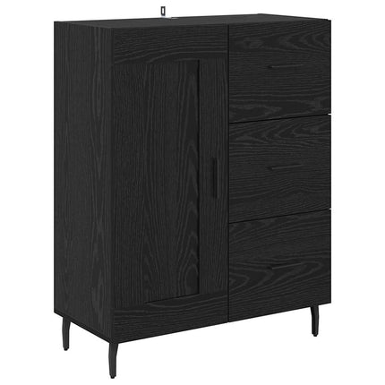 Skåp 2 pcs Svart Ek 69,5 x 34 x 180 cm Konstruerat trä