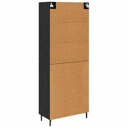 Skåp 2 pcs Svart Ek 69,5 x 34 x 180 cm Konstruerat trä