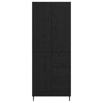 Skåp 2 pcs Svart Ek 69,5 x 34 x 180 cm Konstruerat trä