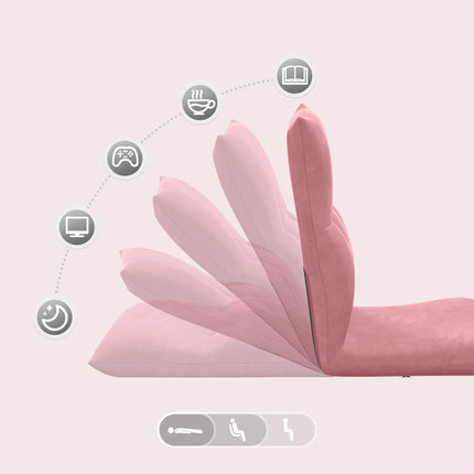 Justerbar golvstol Rosa Sammet