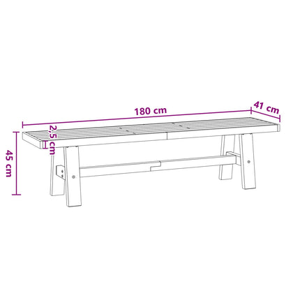 Matbänk NOAIN 180 x 41 x 45 cm Massivt furu Svart