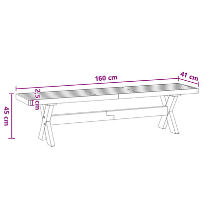 Matbänk NOAIN 160 x 41 x 45 cm Massivt furu Svart