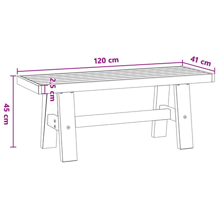 Matbänk NOAIN 120 x 41 x 45 cm Massivt furu Svart