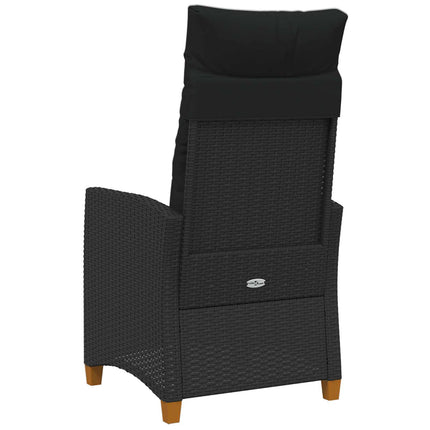 Fällstol med tehylla Svart 62 x 64 x 112 cm konstrotting