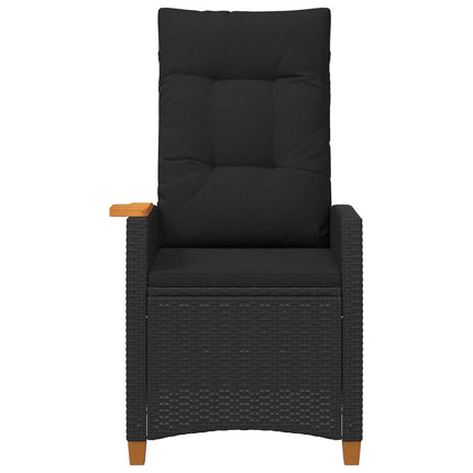 Fällstol med tehylla Svart 62 x 64 x 112 cm konstrotting