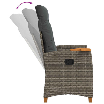 Fällstol med tehylla med kudde 62 x 64 x 112 cm konstrotting