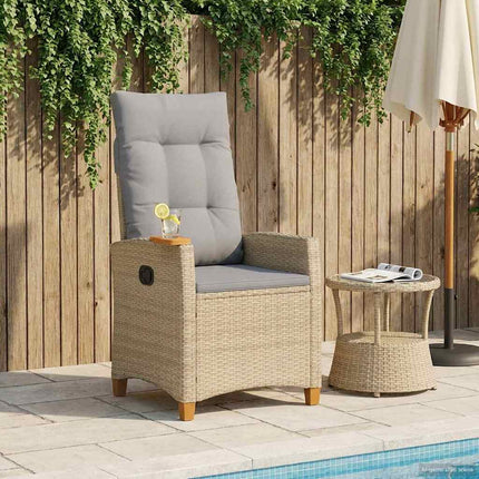 Fällstol med tehylla med kudde 62 x 64 x 112 cm konstrotting