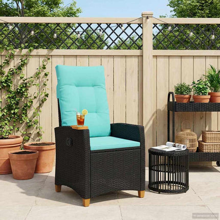 Fällstol med tehylla med kudde 62 x 64 x 112 cm konstrotting