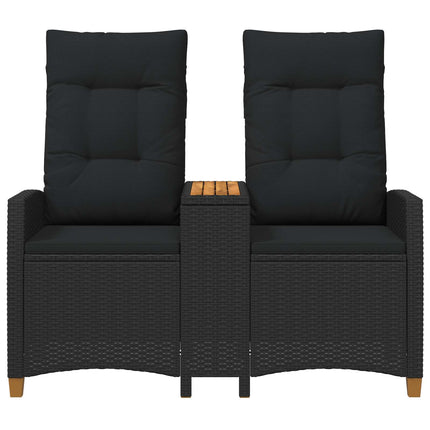 Reclining Bench with Table Svart 126 x 65 x 112 cm konstrotting