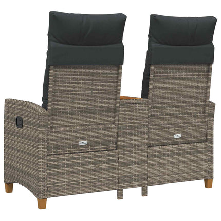 Reclining Bench with Table Grå och mörkgrå 126 x 65 x 112 cm