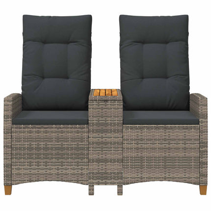 Reclining Bench with Table Grå och mörkgrå 126 x 65 x 112 cm