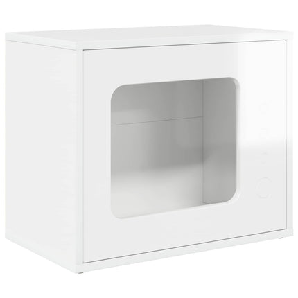 Katt hus Glansig Vit 51 x 30 x 42,5 cm Konstruerat trä