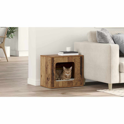 Katt hus Gammalt trä 51 x 30 x 42,5 cm Konstruerat trä