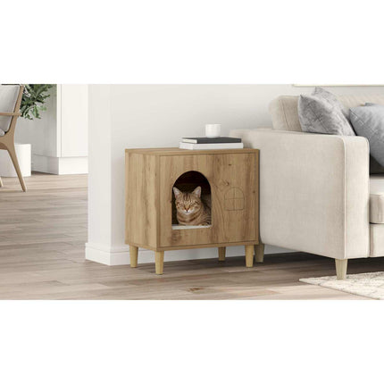 Katt hus Artisan Ek 51 x 30 x 52 cm Konstruerat trä