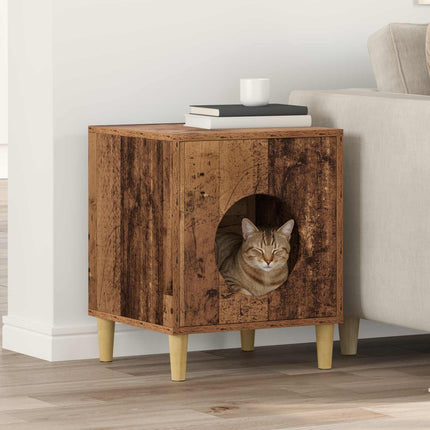 Katt hus Gammalt trä 42,5 x 40 x 53 cm Konstruerat trä