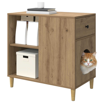 Katt hus Artisan Ek 72 x 42,5 x 70 cm Konstruerat trä