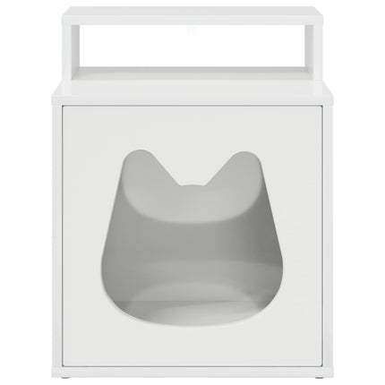 Katt hus Glansig Vit 42,5 x 40 x 53,5 cm Konstruerat trä
