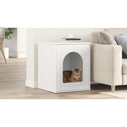 Katt hus Vit 53 x 52 x 62 cm Konstruerat trä