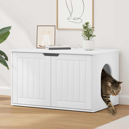 Katt hus Vit 85 x 55 x 50,5 cm Konstruerat trä
