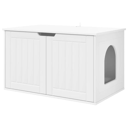 Katt hus Vit 85 x 55 x 50,5 cm Konstruerat trä