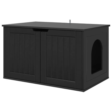Katt hus Svart 85 x 55 x 50,5 cm Konstruerat trä