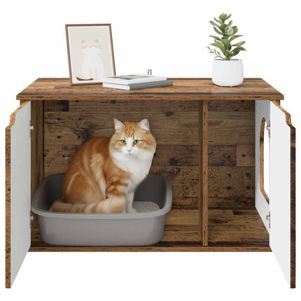 Katt hus Gammalt trä 85 x 55 x 50,5 cm Konstruerat trä