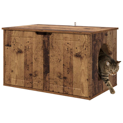 Katt hus Gammalt trä 85 x 55 x 50,5 cm Konstruerat trä