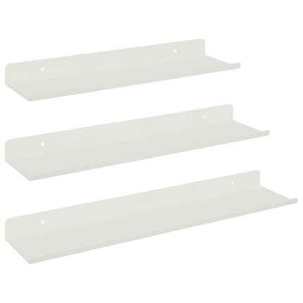 Flytande hylla Väggmonterat 3 st Vit 40 x 9 x 2,5 cm Stål
