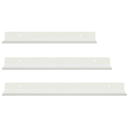 Flytande hylla Väggmonterad 3 pcs Vit 40 x 9 x 2,5 cm Stål