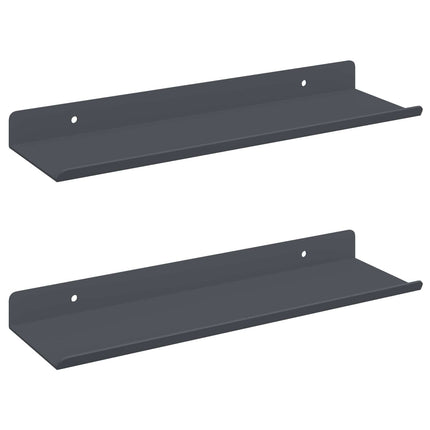 Flytande hylla Väggmonterad 2 pcs Antracit 30 x 9 x 2,5 cm Stål